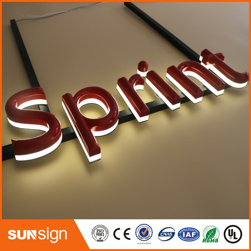 China fornecimento de fábrica 3d letra de led com iluminação de fundo