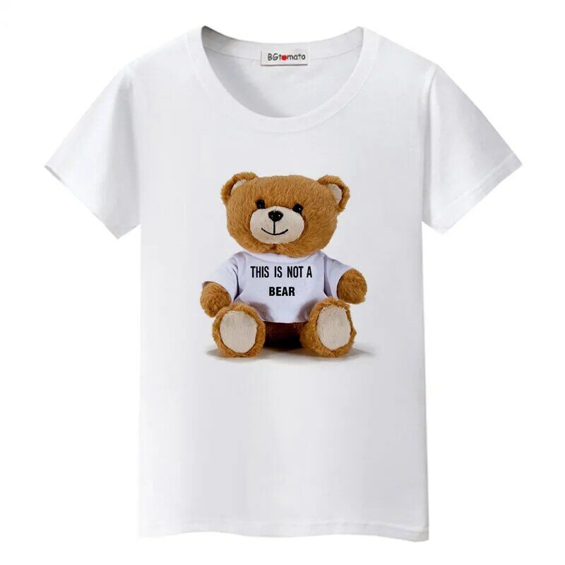 BGtomato słynna gwiazda miś T-shirt Brand New damska letnia odzież piękny niedźwiedź topy i koszulki Casual bawełniane koszulki