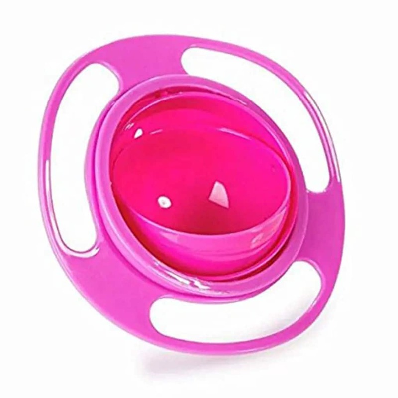 Venda quente design universal giroscópio tigela pratos anti derramamento tigela suave 360 graus rotação giroscópica tigela para crianças do bebê