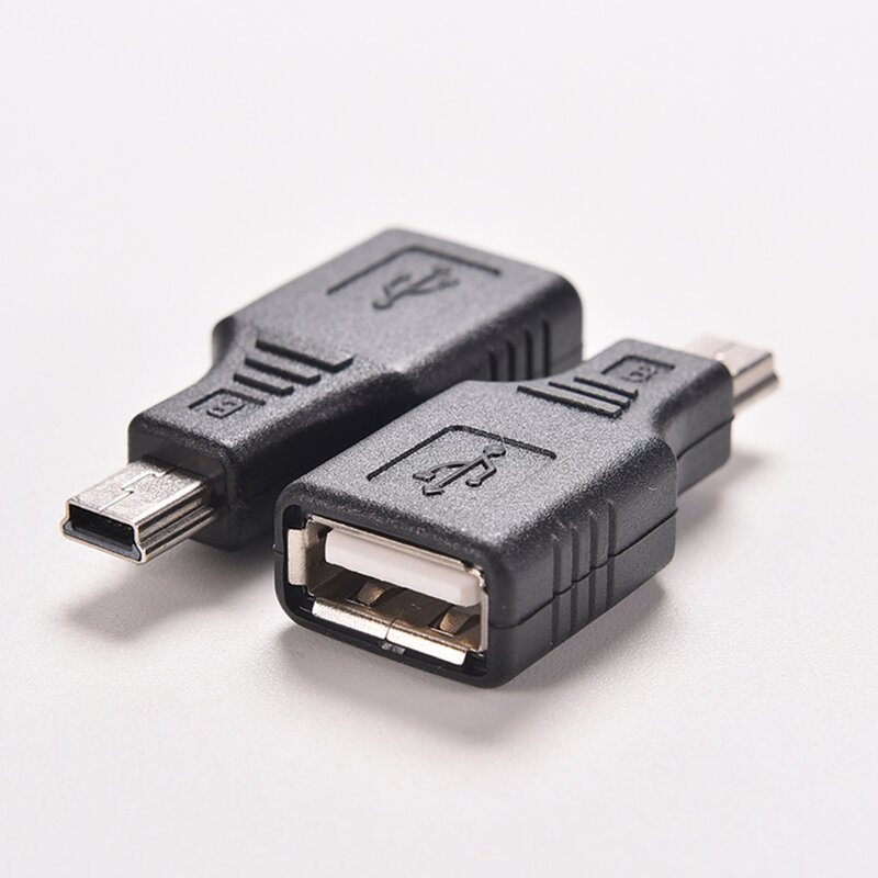 2PCS USB 2,0 EINE Frau zum Mini USB B 5 Pin Stecker Adapter Wechsler Schwarz 4*1.7*0,9 cm