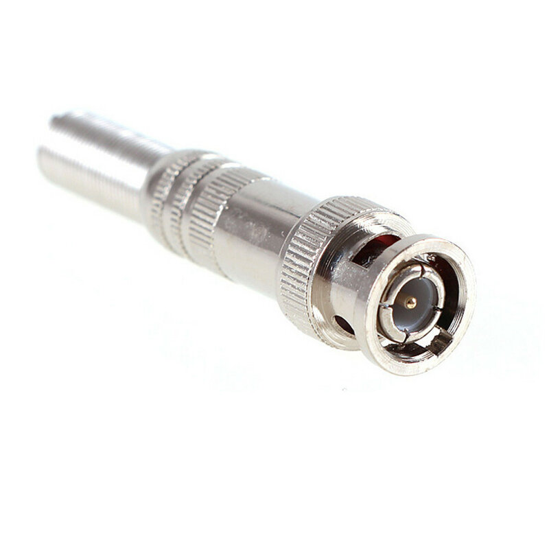 AHCVBIVN-conector macho BNC para Cable coaxial de RG-59, extremo de latón, engarzado, atornillado de Cable, conector BNC para cámara CCTV, 100 unids/lote