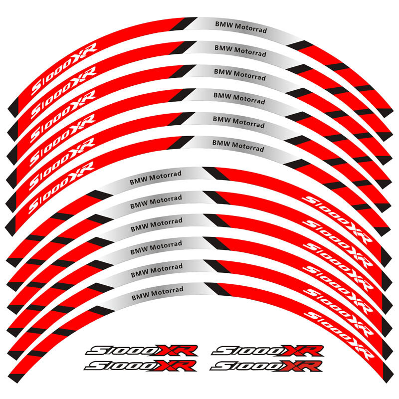High quality New 12Pcs Thick Edge Outer Rim Sticker Stripe Wheel Decals For BMW S1000XR