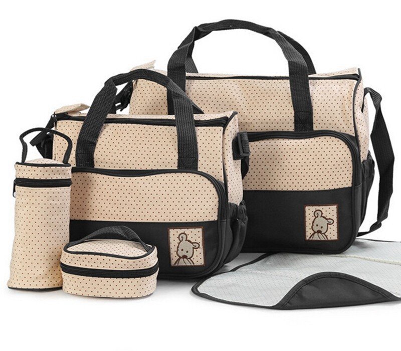 Motohood-bolsa para mamães de recém-nascidos, 5 peças, kit maternidade, para carregar fraldas, mamadeira e outros acessórios, dimensões 39 cm x 28.5 cm x 17cm