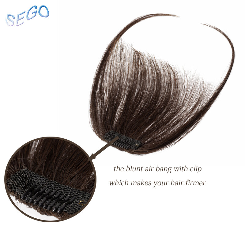 Clip sego em franja cabelo humano air bangs invisíveis brasileiro pedaços de cabelo loiro não-remy extensão do cabelo de substituição