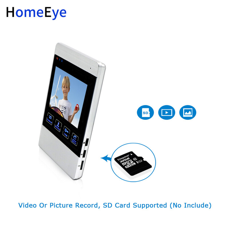 Homeyeビデオインターホン用4インチディスプレイモニタービデオインターホン