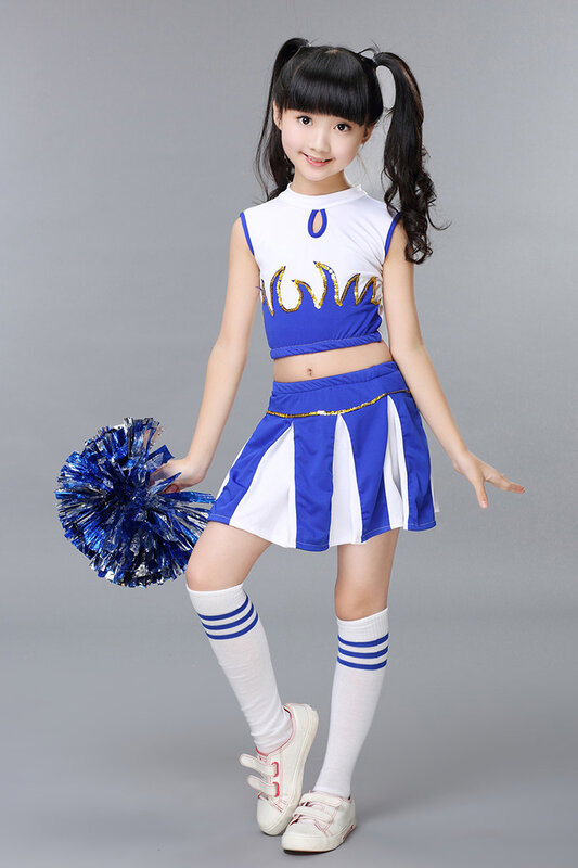 Kinder Kinder Mädchen Cheerleader Kostüm Schule Kind Jubeln Kostüm Outfit für Karneval Party Halloween Cosplay Kleid Up Kleidung