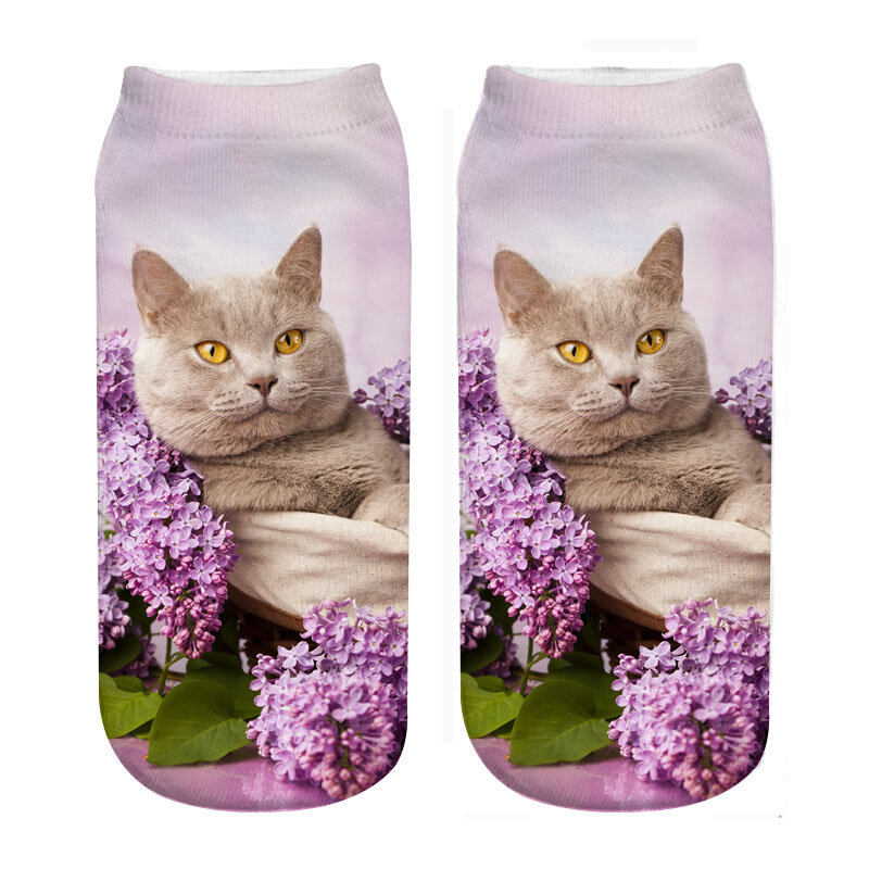 RUNNING CHICK Hortensia y cats 3d imprimir tobillo calcetines 2019 nuevo venta al por mayor dropshipping