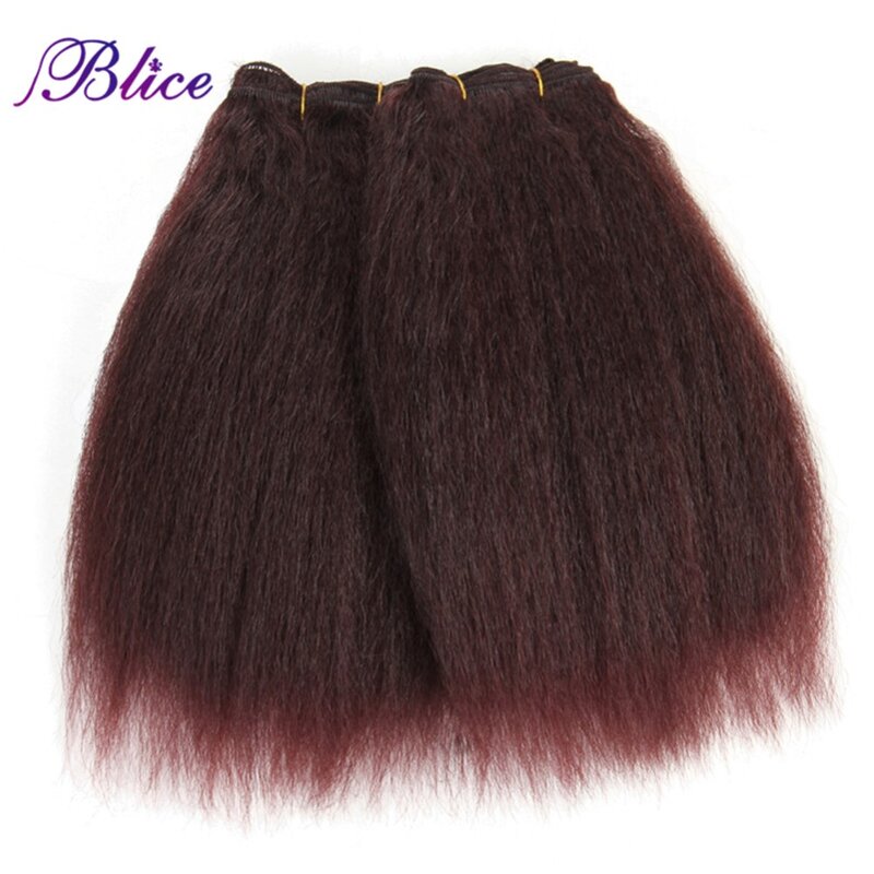 Blice-Synthetic Yaki Straight Hair Bundles, Super Hair Weaving, Pure Color, costurar em extensões de cabelo, 10-24in, 100g por peça