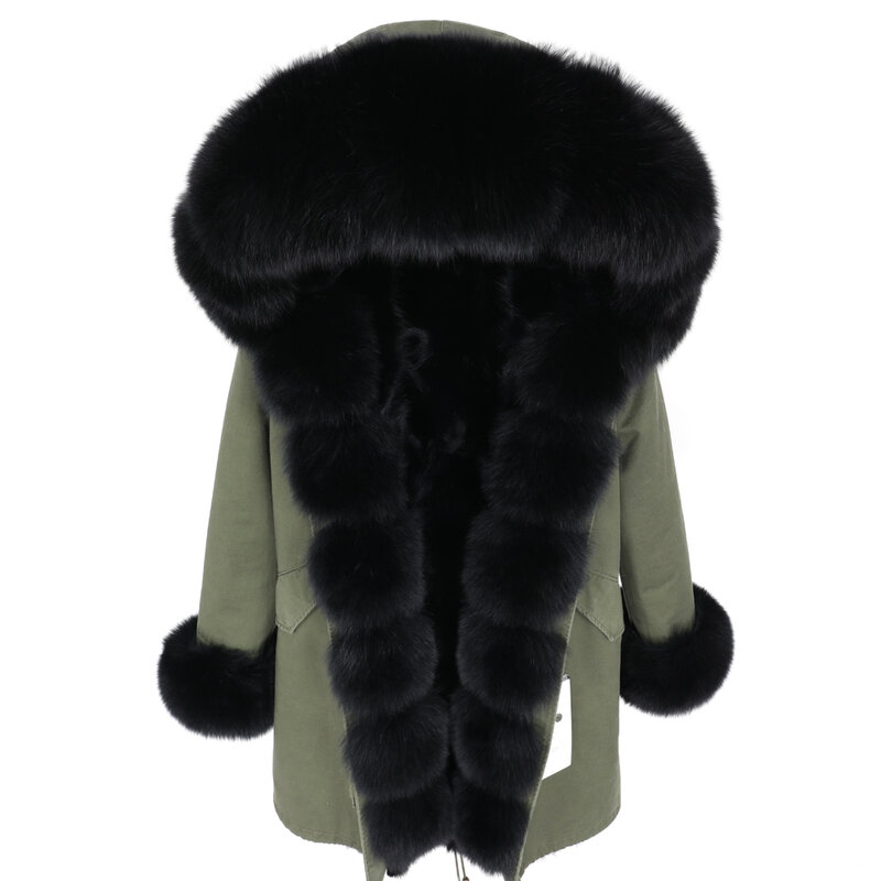 Maomaokong Winter New Women's Clothing Fox Fur Lining Fur Pike Oversized Fox Hair Fur Collar Park Coat