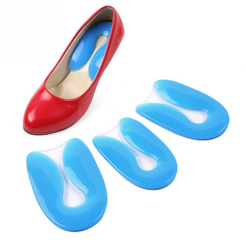 1 Pair Foot pain Silicone Gel U-Shape Plantar Fasciitis Heel Protector Heel Spur Cushion Pad Shoe Inserts Insole for Men Women
