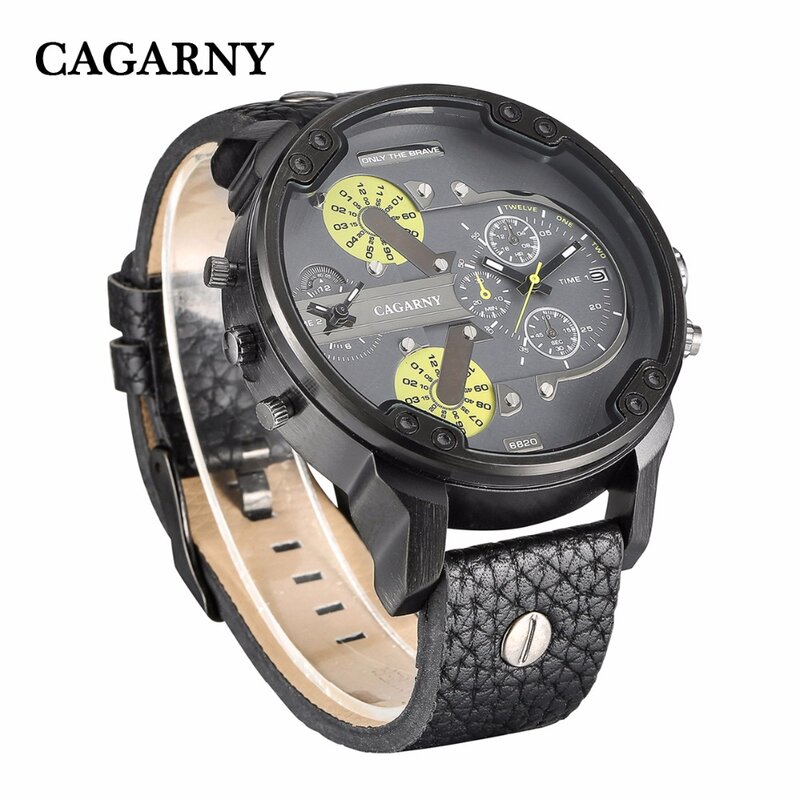 Двойные аналоговые военные мужские часы Cagarny, мужские часы Whatch, мужские кварцевые часы, спортивные наручные часы D6820