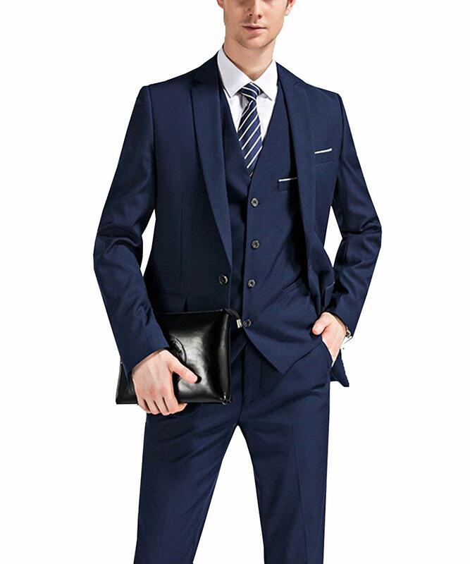 Mann der 3 Stück Anzüge Slim Fit Formal Business Party Anzug Kerbe Revers Smoking Hochzeit Kleid Anzüge Blazer + Weste + hosen