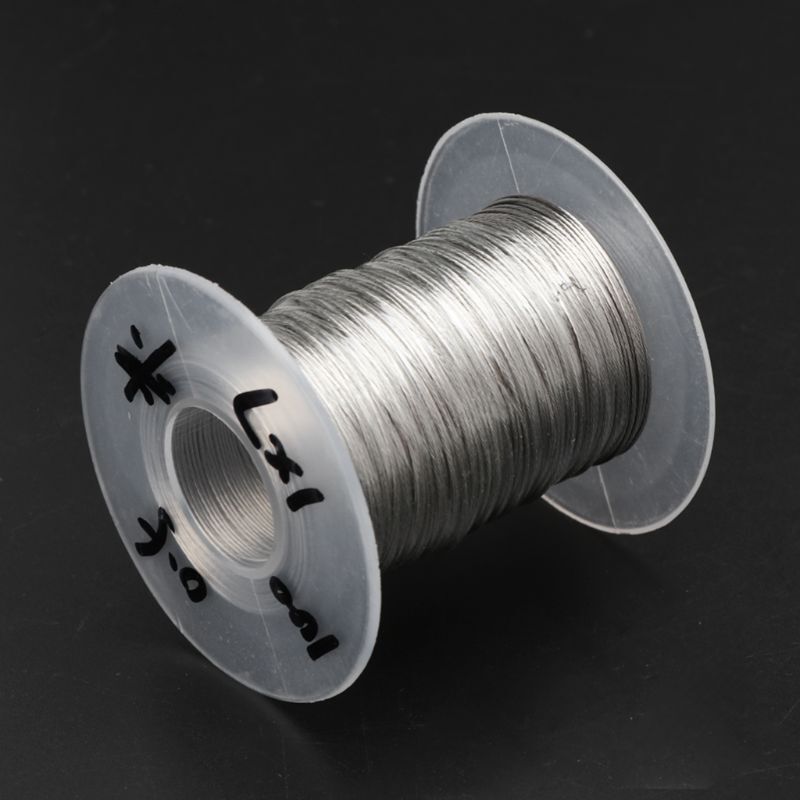 100m 304 스테인레스 스틸 와이어 로프 소프트 낚시 리프팅 케이블 30 알루미늄 페룰이 있는 1 × 7 빨랫줄