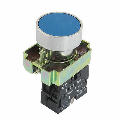 Interruptor de botón momentáneo, señal azul, NO abierto, 22mm, ZB2-BA61