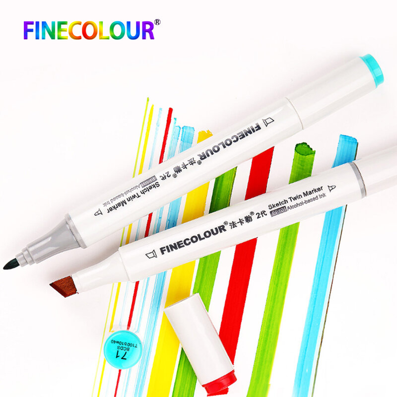 Kit de marcadores de tinta a base de álcool finecolour ef101, marcadores de tinta dupla face à base de álcool, para esboço, desenho de mangá, marcador de arte barato, 160 cores, peças