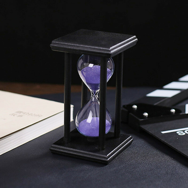 Reloj de arena de 15/30 minutos, temporizador de cuenta regresiva de 14,5x8x8cm, moderno reloj de arena de madera, decoración del hogar