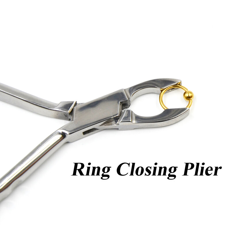 1Pc Surgical Steel Opening Closing Needle Ball Clamp Plier Different Open shape Tweezers Piercing Professional Puncture Tool