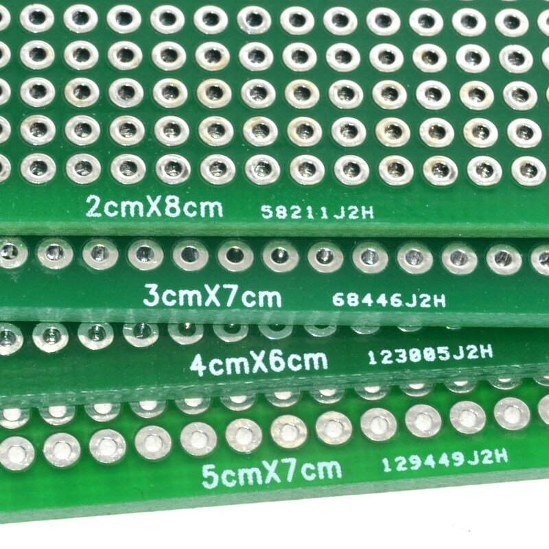 Arduino용 유리 섬유 보드, 양면 구리 프로토 타입 PCB 범용 보드, 무료 배송, 4PCs, 5x7, 4x6, 3x7, 2x8cm