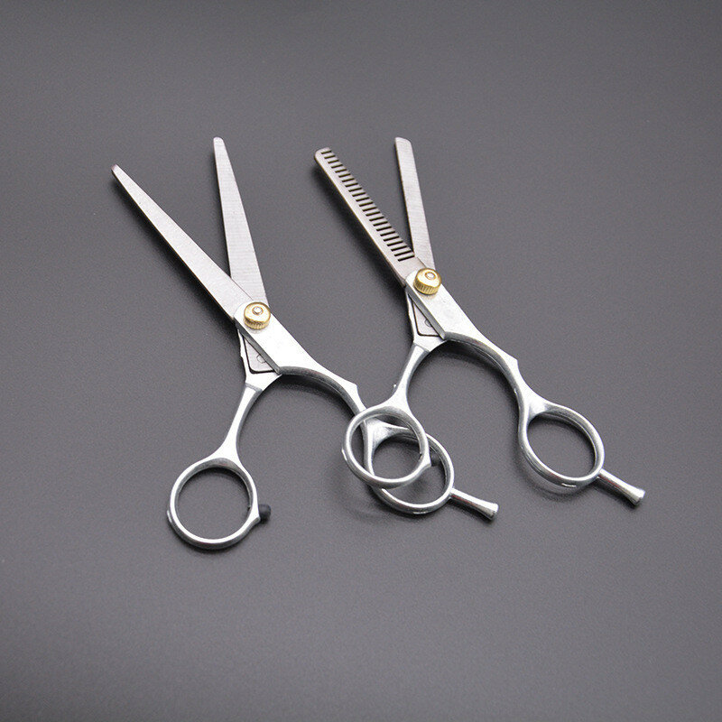 Tesoura desfiadeira profissional de 6 tamanhos, para cortar cabeleireiros e cabeleireiros, em aço inoxidável, regular, dentes lisos, 2021