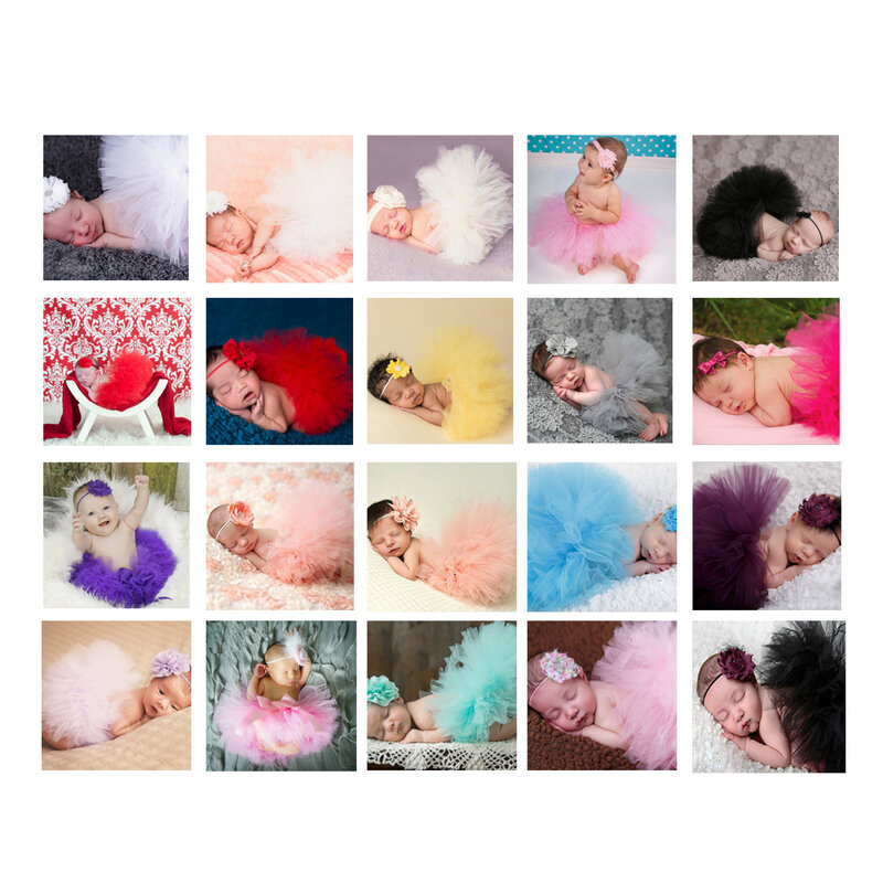 Accesorios de fotografía para niñas recién nacidas, falda de tutú de princesa, diadema para niña recién nacida, falda de Pettiskirt verde, accesorios de fotografía