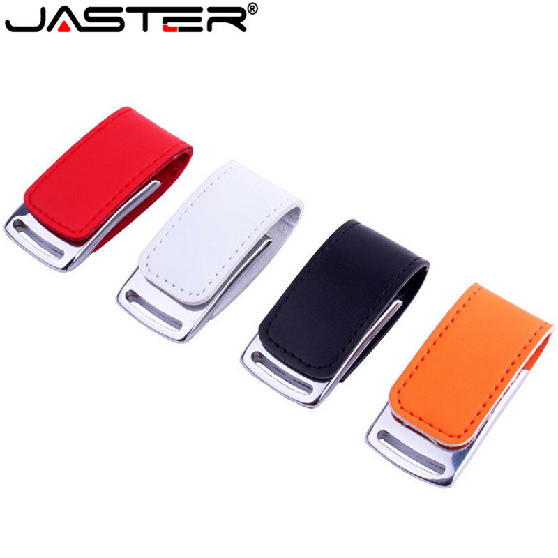JASTER-memoria usb de cuero y metal, pendrive de 4GB, 8GB, 16GB, 32GB y 64GB, venta al por mayor