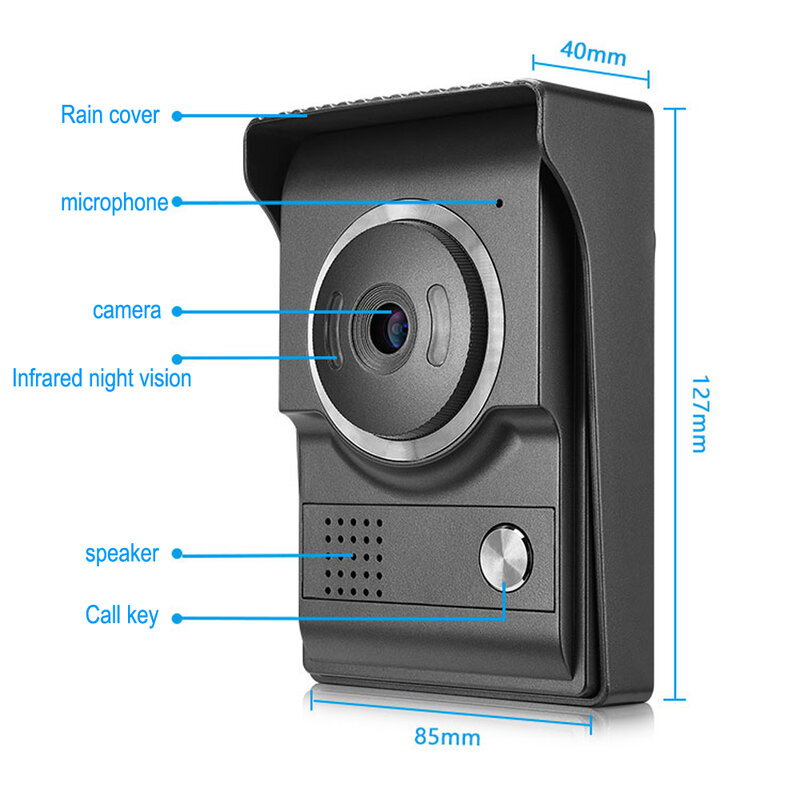 Resgatar câmera telefone da porta 80 graus 700tvl hd, unidade de câmera de vídeo para casa, interfone de porta, sistema de controle de acesso