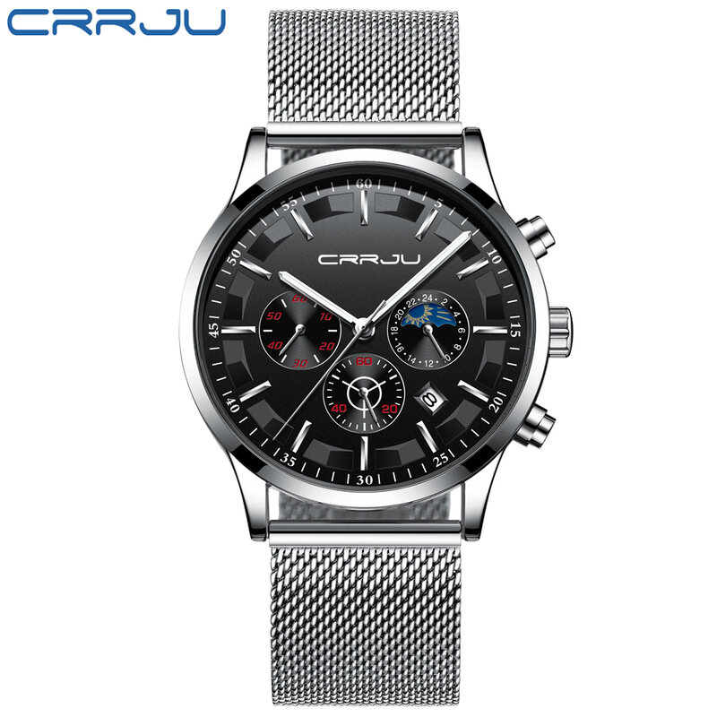 Relogio Masculino CRRJU 2019 Neue Mode Top Luxus Marke herren Business Casual Datum Quarz Armbanduhr Uhren Hombre Beste Geschenke