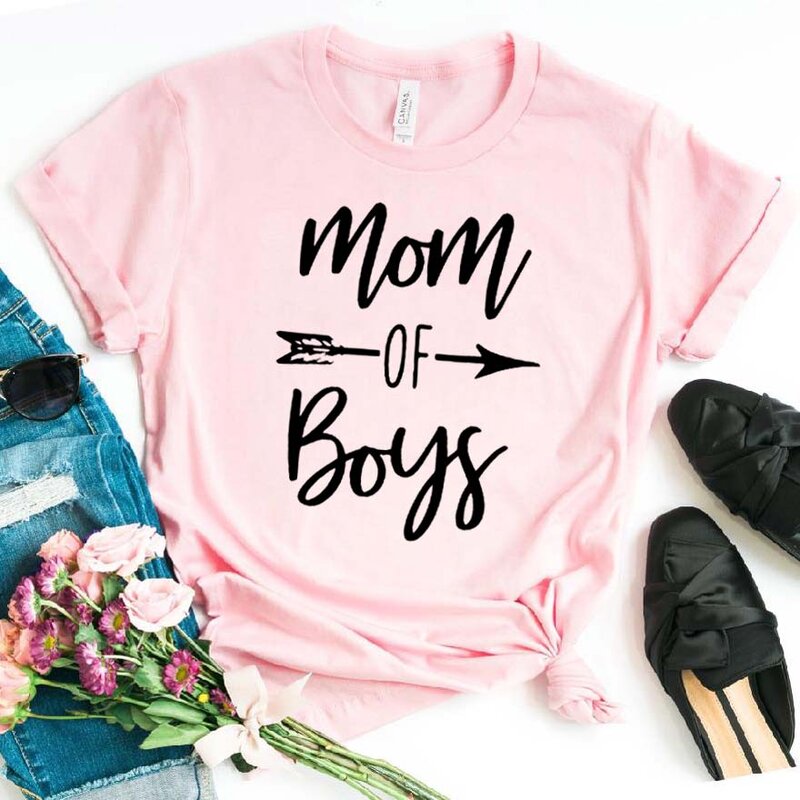 Mom of boys arrow tshirt wanita kaus lucu kasual untuk wanita anak perempuan Atasan kaus Hipster Drop Ship NA-237