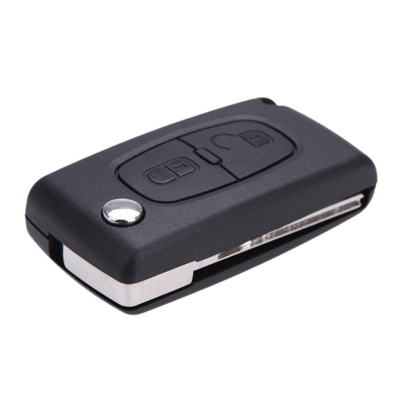 Peugeot 207 307 308 407 Foldable Key Fob Case Flip Replacement Accessories Cover Blade Remote Control 2 Button Car