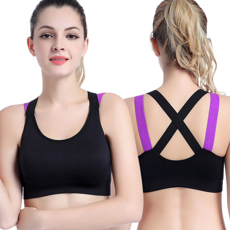 Bra Olahraga Push Up Cantik XL untuk Wanita dengan Tali Silang Bra Gym Nyaman Empuk Nirkabel Pakaian Dalam Yoga Atasan Latihan Kebugaran Aktif