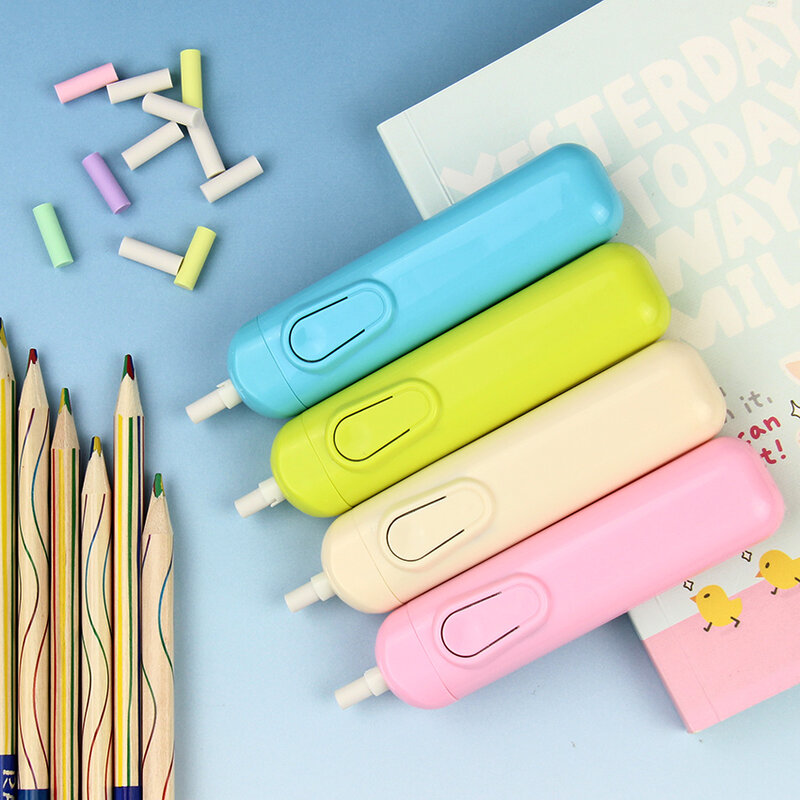 Kit di gomma elettrica a 4 colori forniture scolastiche automatiche regalo di cancelleria con 20 ricariche