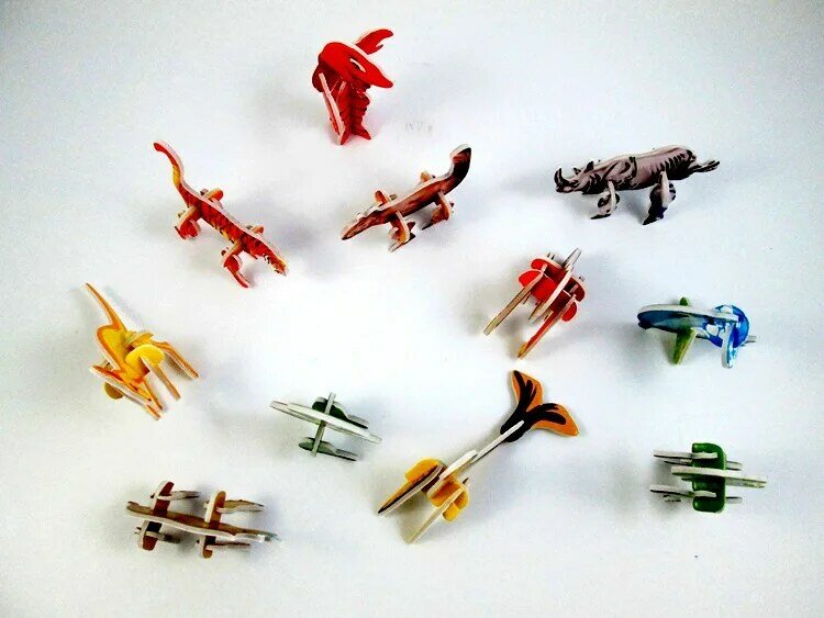 3D 종이 퍼즐 어린이 동물 퍼즐 종이 장난감 학습 교육 환경 조립 장난감 교육 게임, 50 개