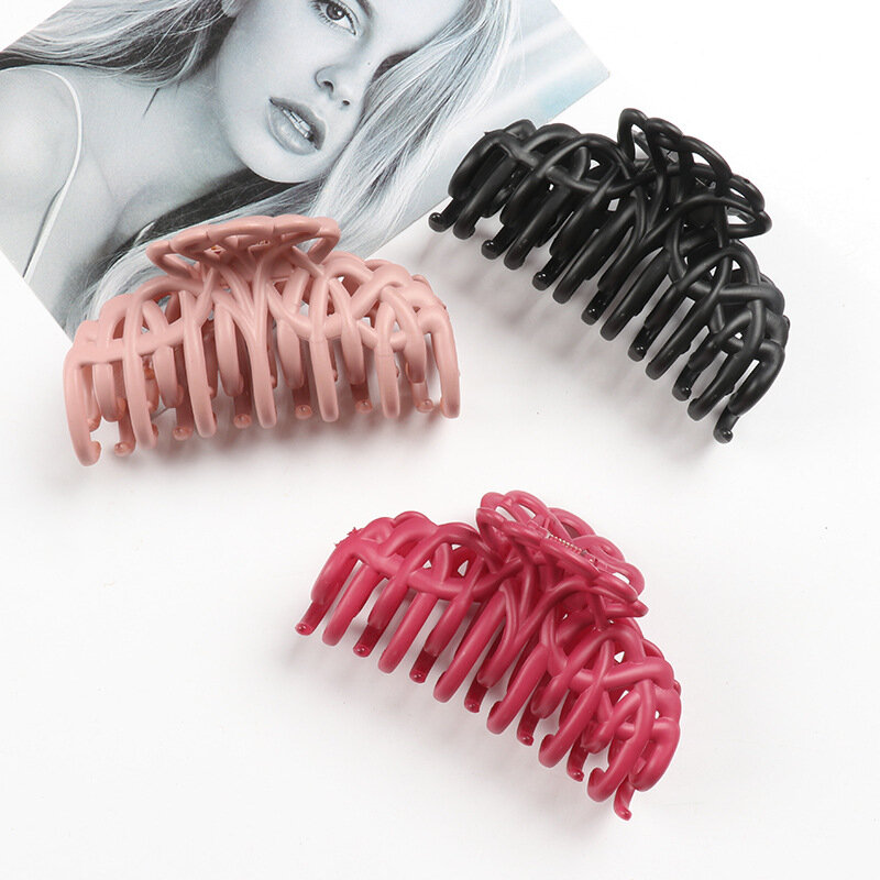 Grandes Épingles à Cheveux Ajourées Colorées pour Fille, Pince Crabe en Acrylique pour Femme, Barrettes, Griffes, Accessoires