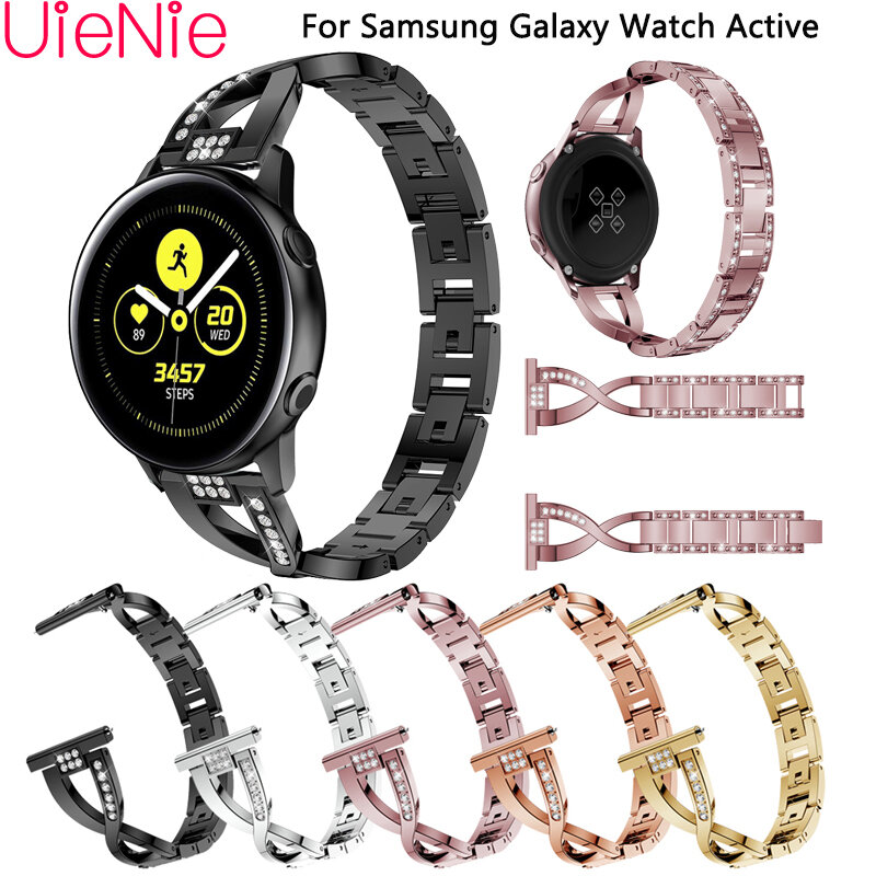 20mm replace bracelet for Samsung Gear S2 Women Band with Rhinestone Strap For Samsung Galaxy Watch Active wristband Accessories