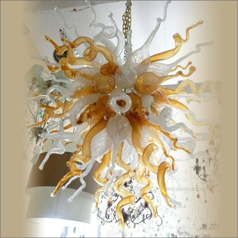 Wholesale Wedding Design Hand Blown Glass Chandelier Art Design Frosted Hand Blown Glass Chandelier for Hotel Home