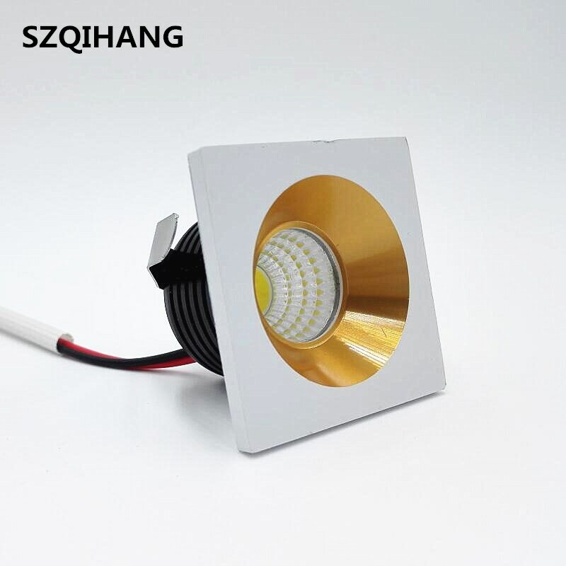 Mini lâmpada de led quadrada de alta potência, 3w, 5w, dimerizável, refletor embutido para teto, lâmpadas embutidas
