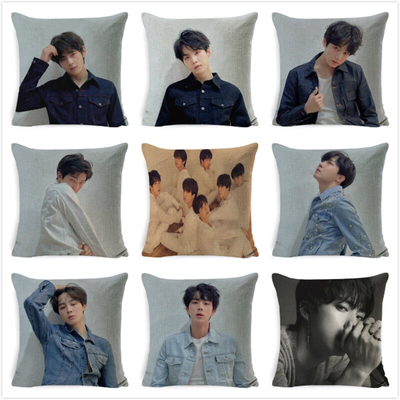 Newest BTS Pillow Case Cushion Cover Sofa Bedding Love Yourself K-pop Home Decor Bangtan Boys Plush Toy For Children Pillowcase