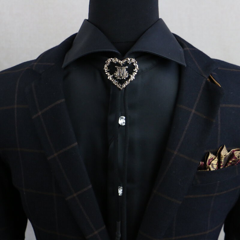 Darmowa wysyłka nowy męska mężczyzna ręcznie robione luksusowe stroik koszula łańcuch sweter akcesoria naszyjnikowe wisiorek Poirot liny stylista