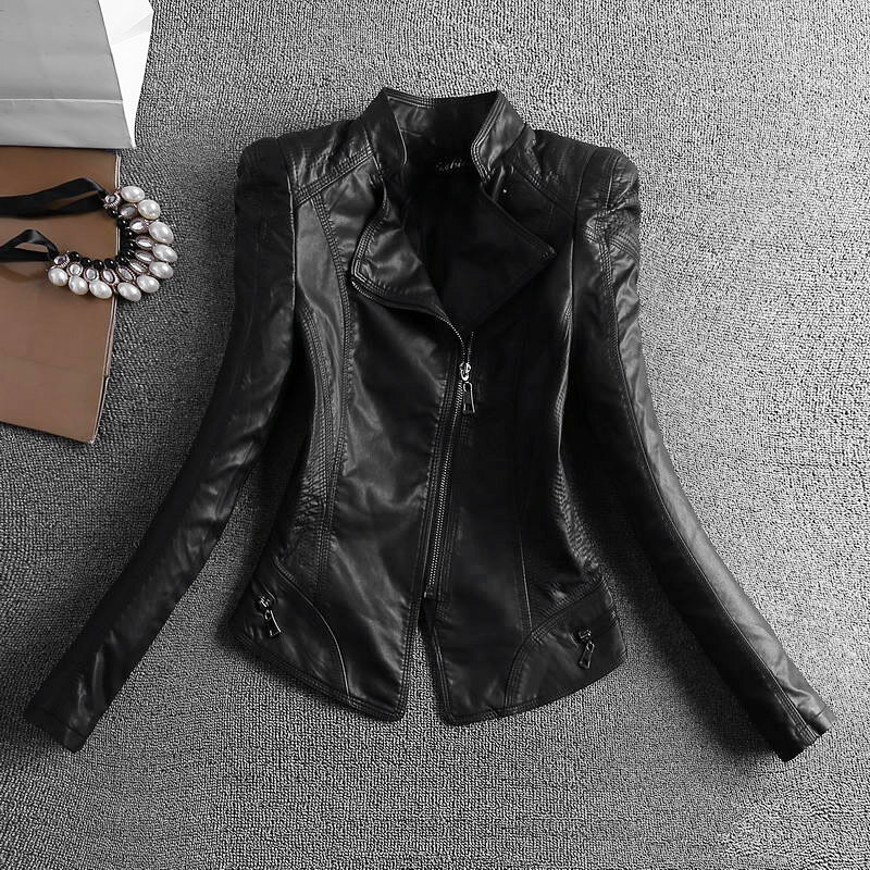 Весна-Осень 2024, женская кожаная куртка, пальто, приталенная женская одежда