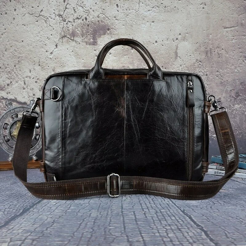 Maletas Maletin-Mallette d'affaires en cuir véritable pour hommes, sac pour ordinateur portable 15 ", sac portefeuille fourre-tout, design multifonctionnel, k1013