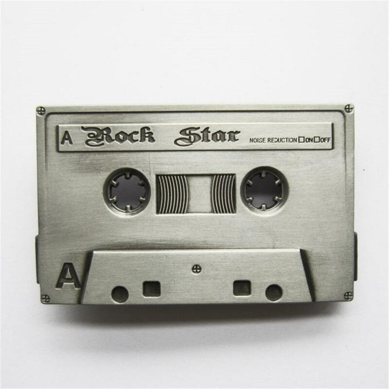 ヴィンテージスタイルロック音楽カセットテープベルトバックルgurtelschnalleブーデceintureも、株式米国でBUCKLE-MU026
