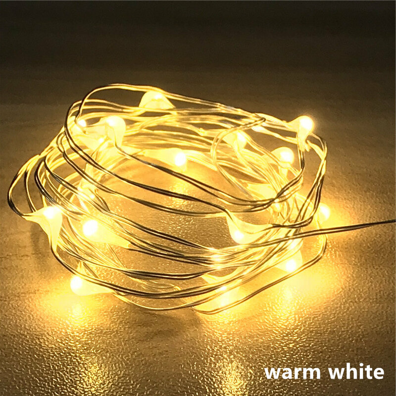 Nuovo 2M 20LEDs filo d'argento di rame LED String lights illuminazione natalizia impermeabile per la decorazione della festa nuziale dell'albero di natale delle fate