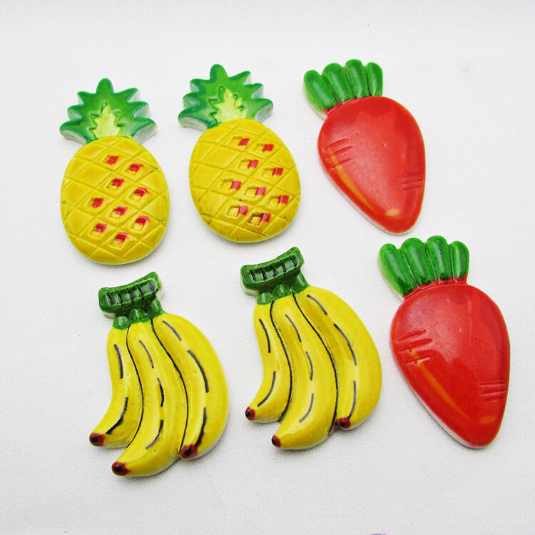 50 pieces/lot kawaii resin summer series emulational banana pineapple crafts planar resin diy decoration accessories