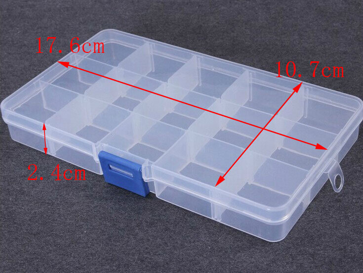 1Pc 15 Slots Sieraden Tool Box Case Craft Organizer Carrying Cases Opslag Kralen Sieraden Vinden Dozen Voor Verpakking Groothandel