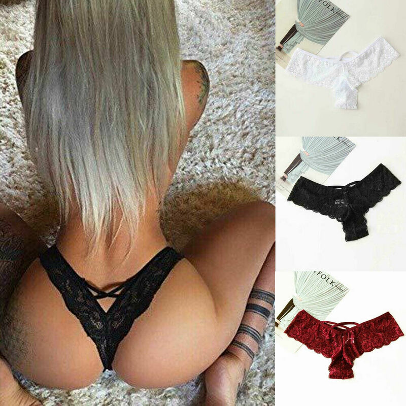 Ropa interior Sexy de encaje para mujer, bragas caladas, Bikini, tangas, novedad de 2019