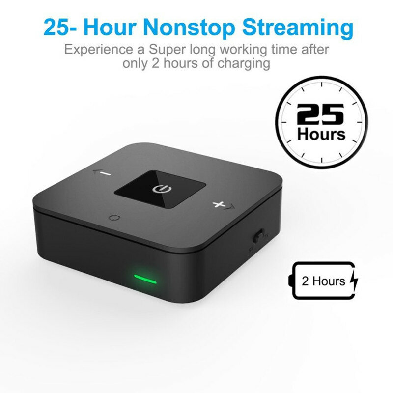 Latest Bluetooth V5.0 Transmitter Receiver 2-in-1 3.5mm Wireless Audio Adapter for TV Headphones Speaker Home Car Stereo System
