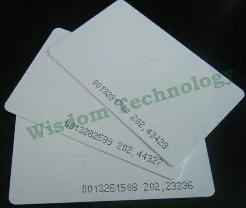 Freies Verschiffen 100 Teile/los RFID 125 Khz Smart Card EM4100/4102 Pvc-karte dicke: 0,8mm
