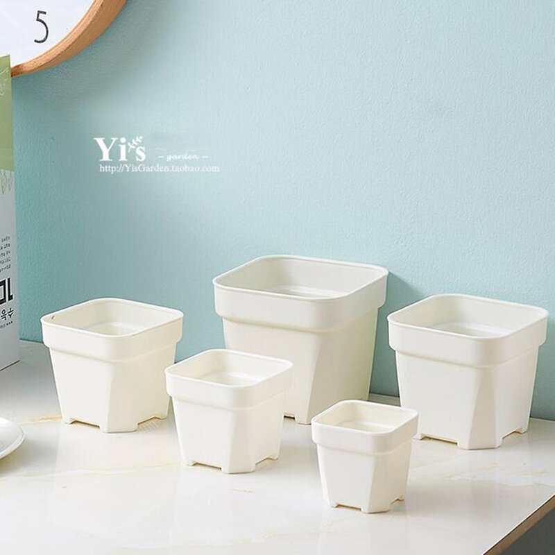 1 Buah Tersedia Pot Bunga Tebal Penanam Pot Nampan Pot Plastik Kreatif Pot Persegi Kecil untuk Tanaman Sukulen