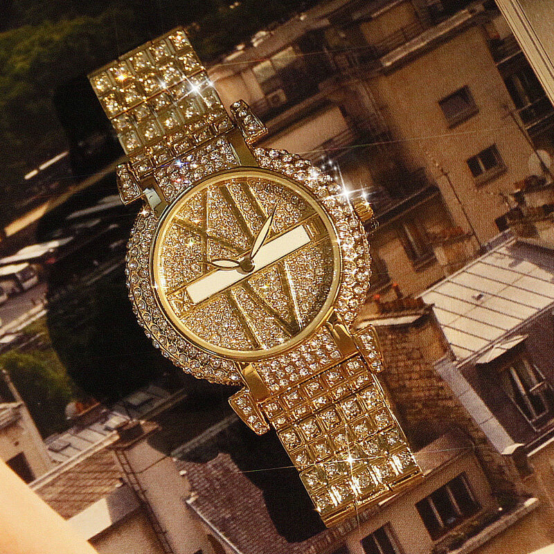 2019เพชรหรูหราผู้หญิงนาฬิกาแฟชั่นสร้อยข้อมือสแตนเลสนาฬิกาข้อมือนาฬิกาผู้หญิง Quartz นาฬิกานาฬิกา Relogio Feminino