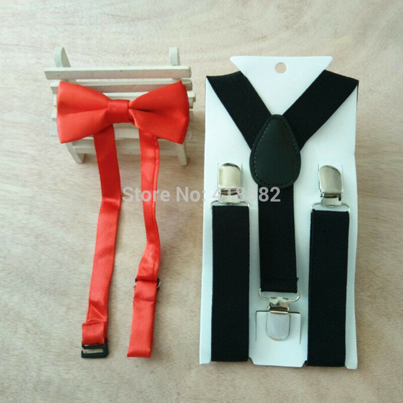 LB001-S 사이즈 캔디 컬러 어린이 supenders 및 bowtie 세트 Y-back braces for Wedding 무료 배송